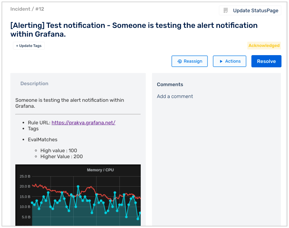 Test an incident in Squadcast for Grafana incident