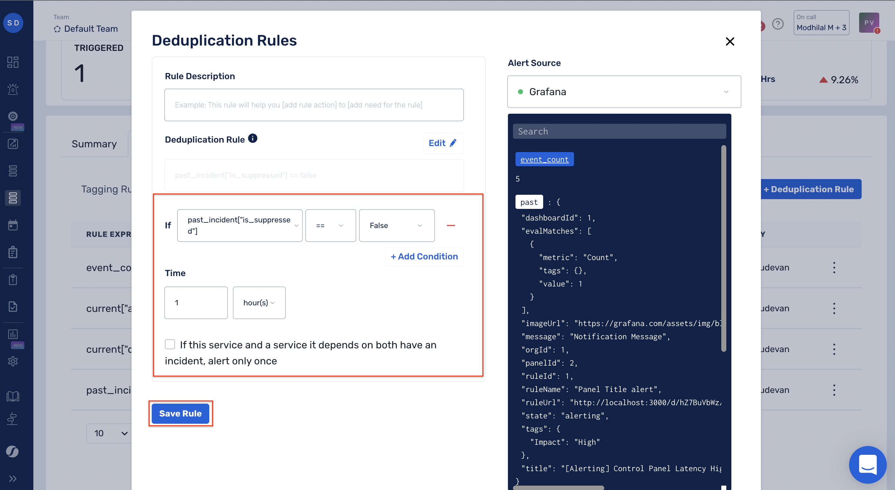 Incident status based deduplication in Squadcast