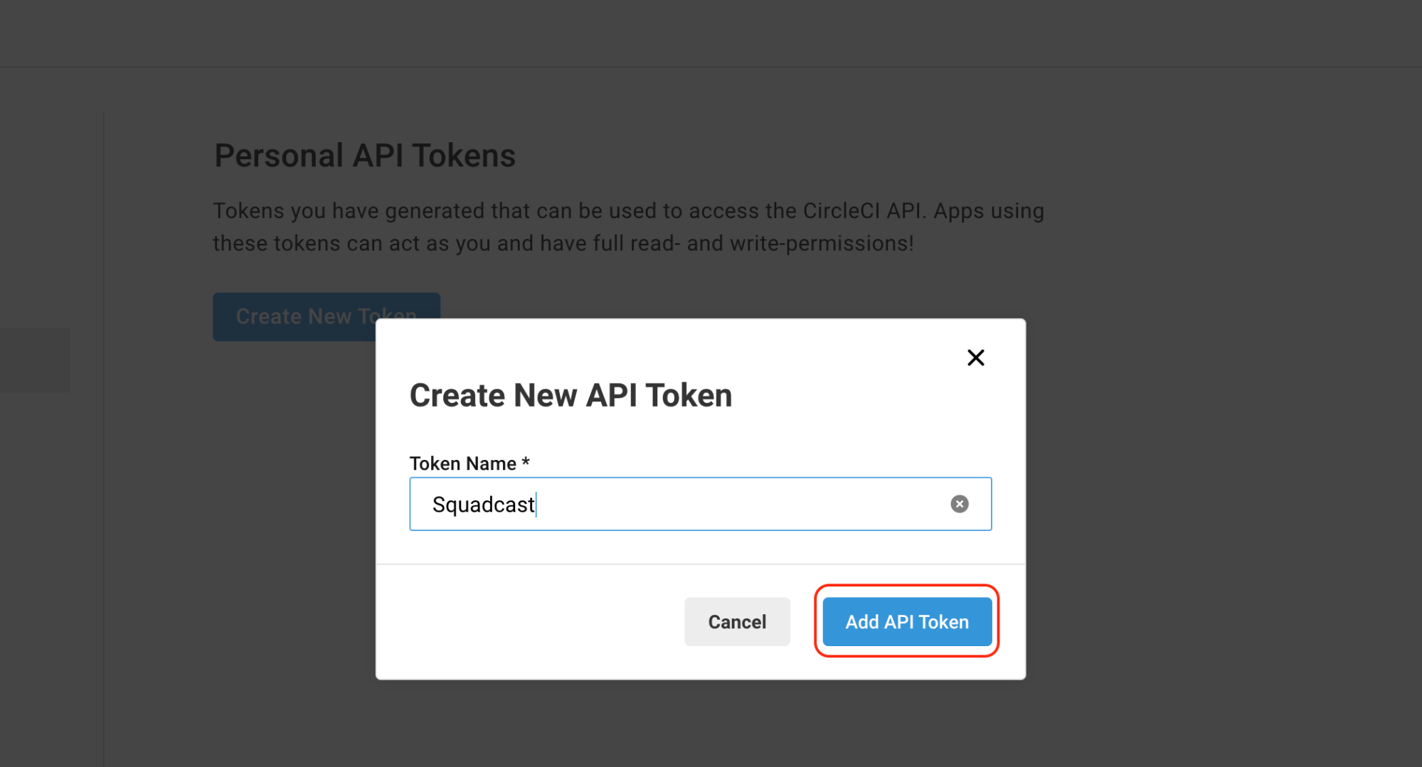 Give a name to API token