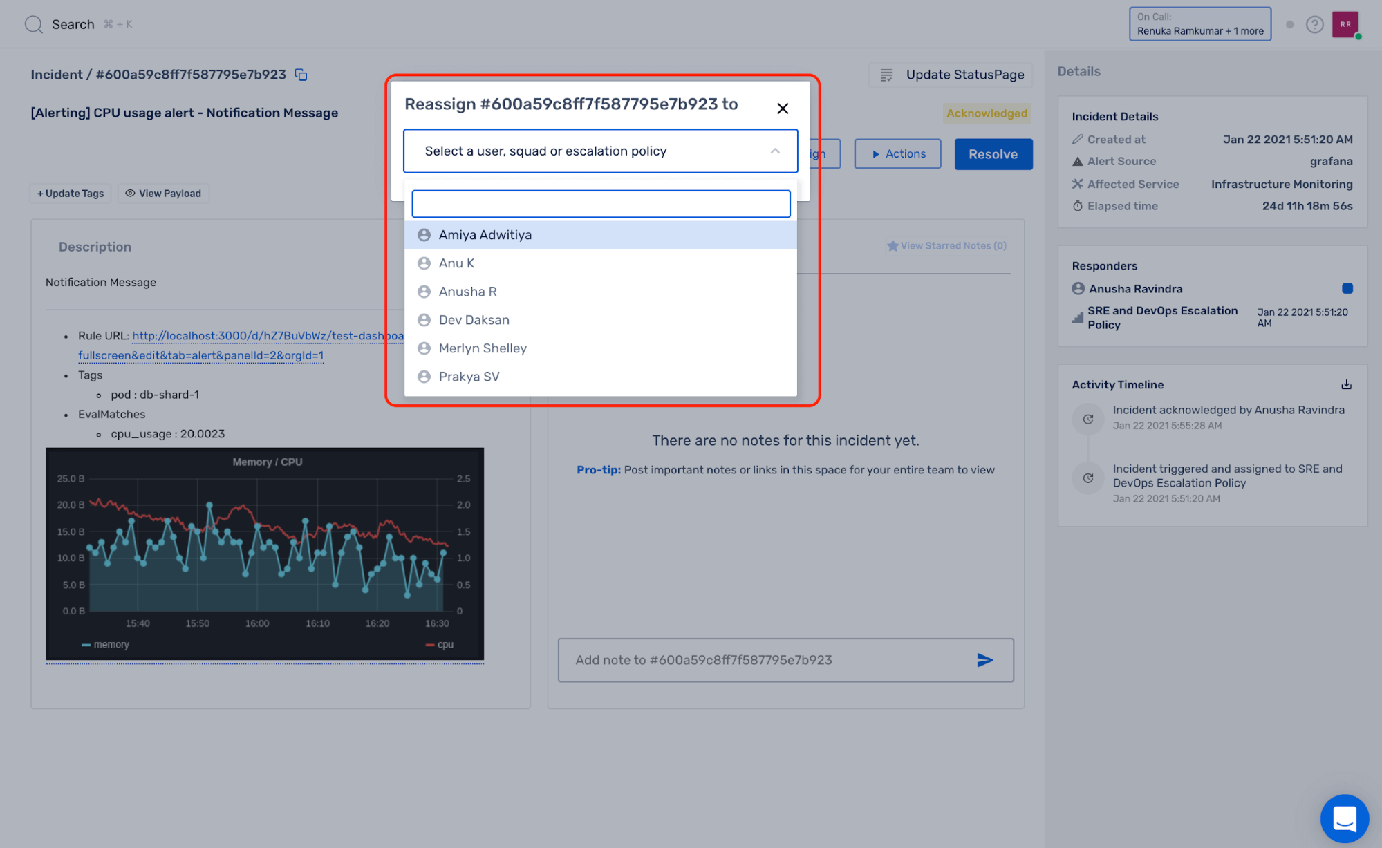 Reassigning Incidents Policy in Squadcast