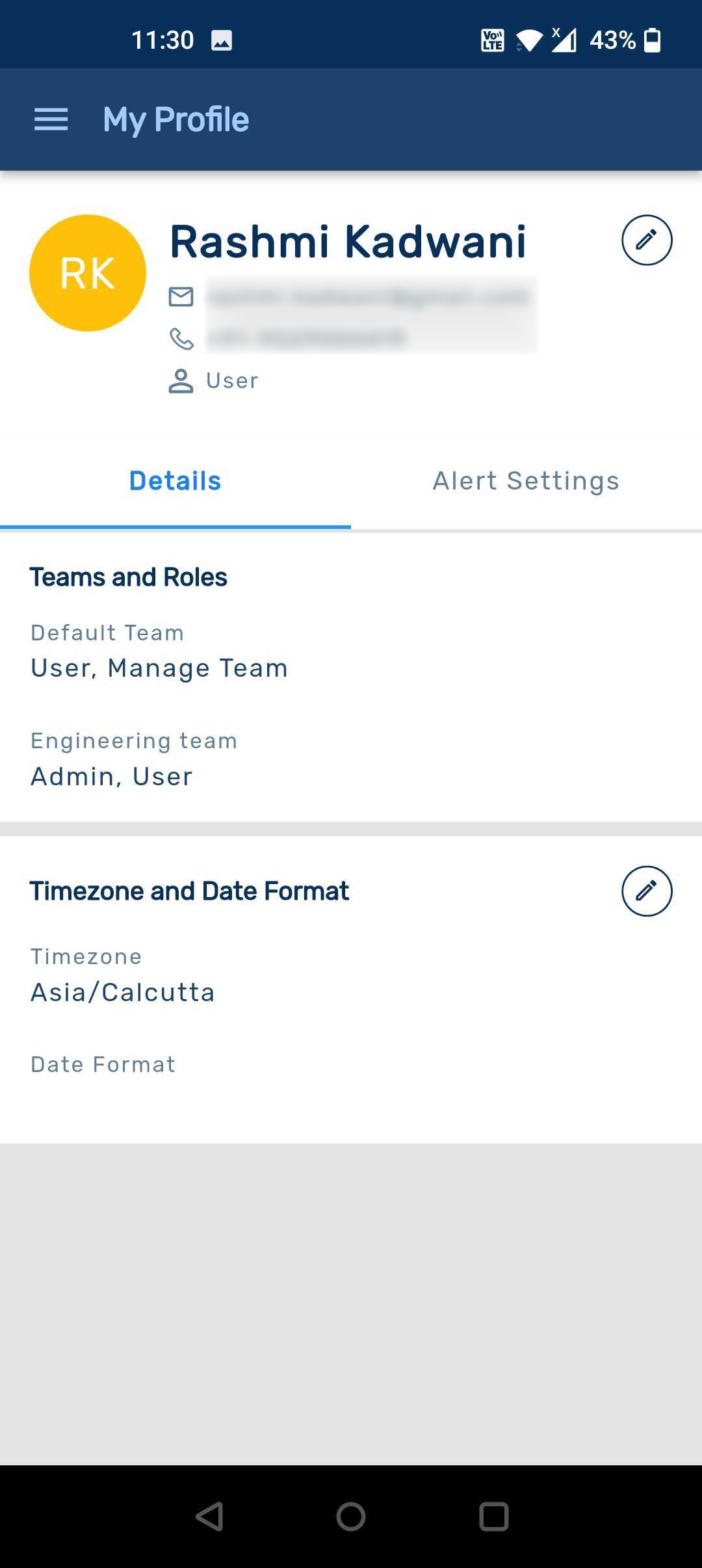 Edit user details