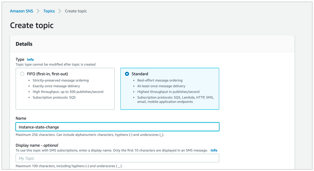 AWS SNS Endpoint Configuration
