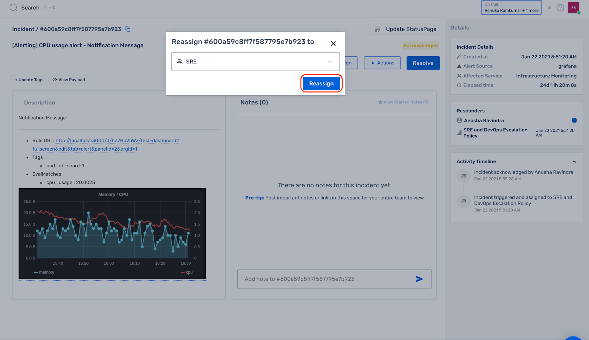 Reassigning Incidents Policy in Squadcast