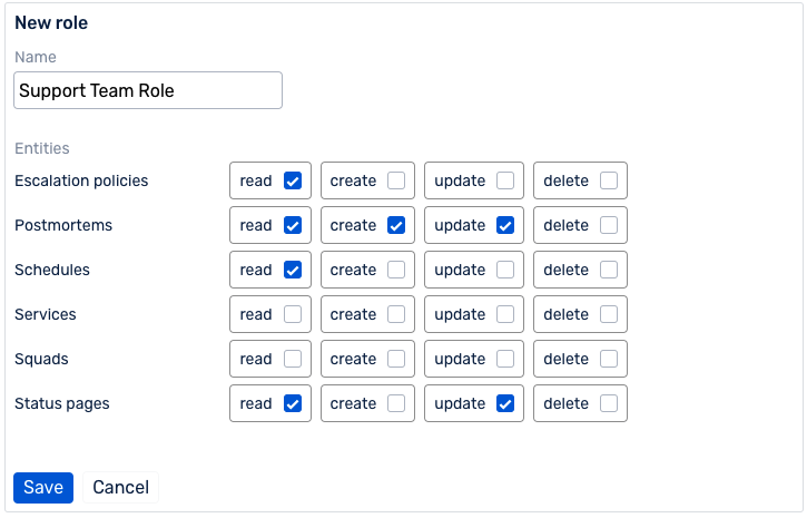 Assign custom role to team in Squadcast