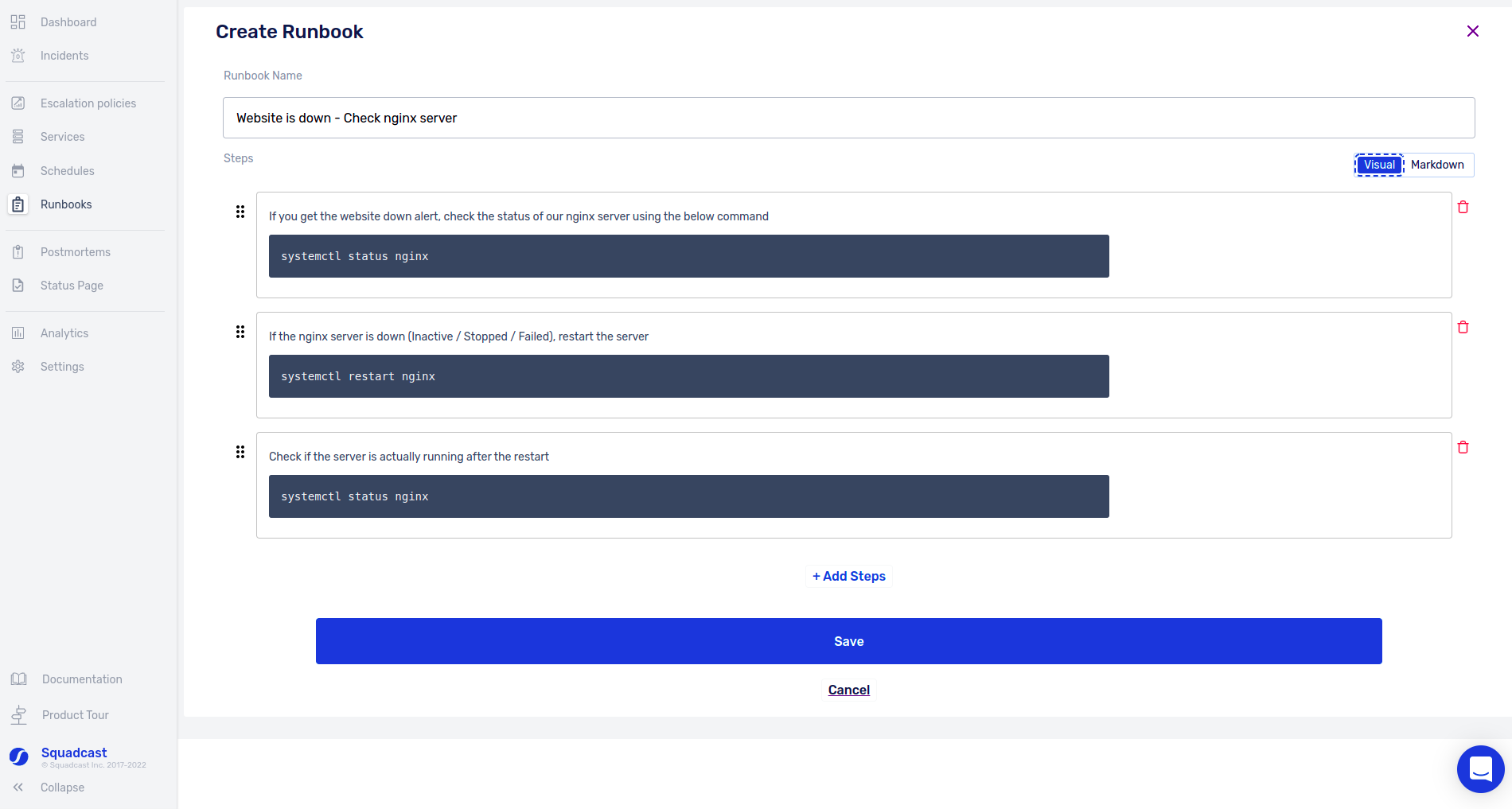 Save created Runbook