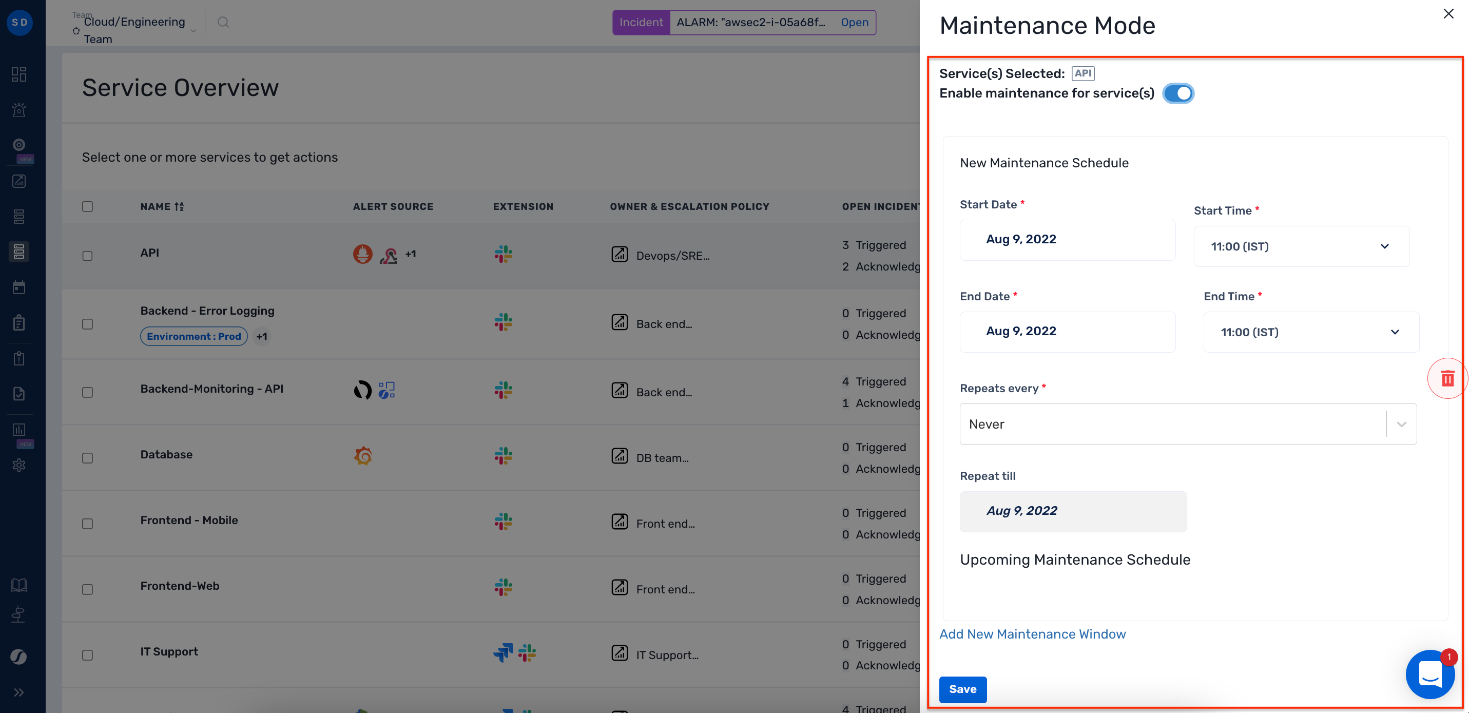 Set up a maintenance window