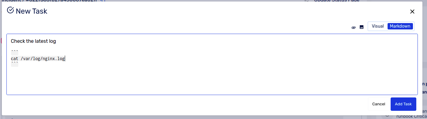 Add Tasks - supports markdown