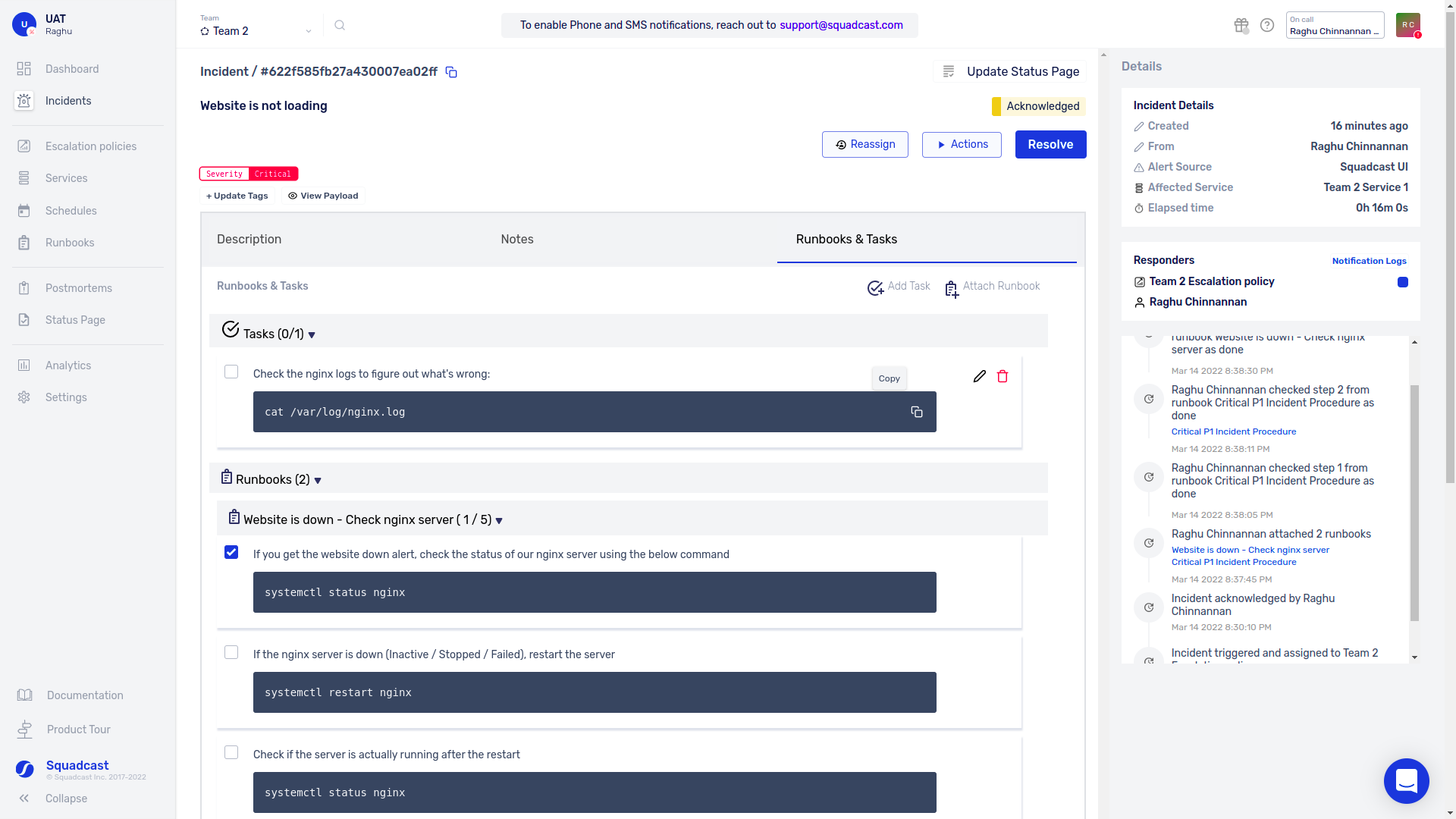 Mark completion of Tasks