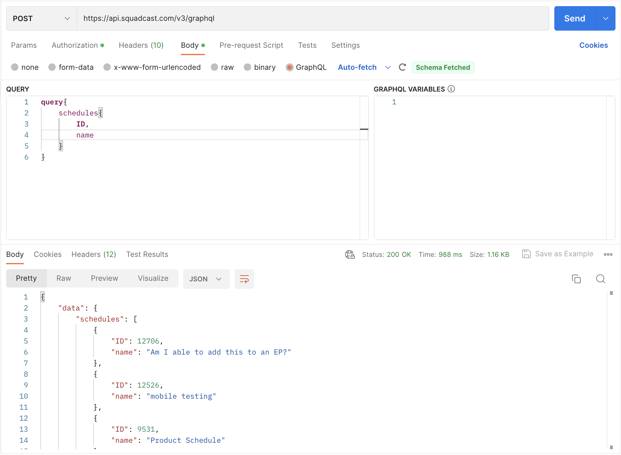 Execute GraphQL query in Postman