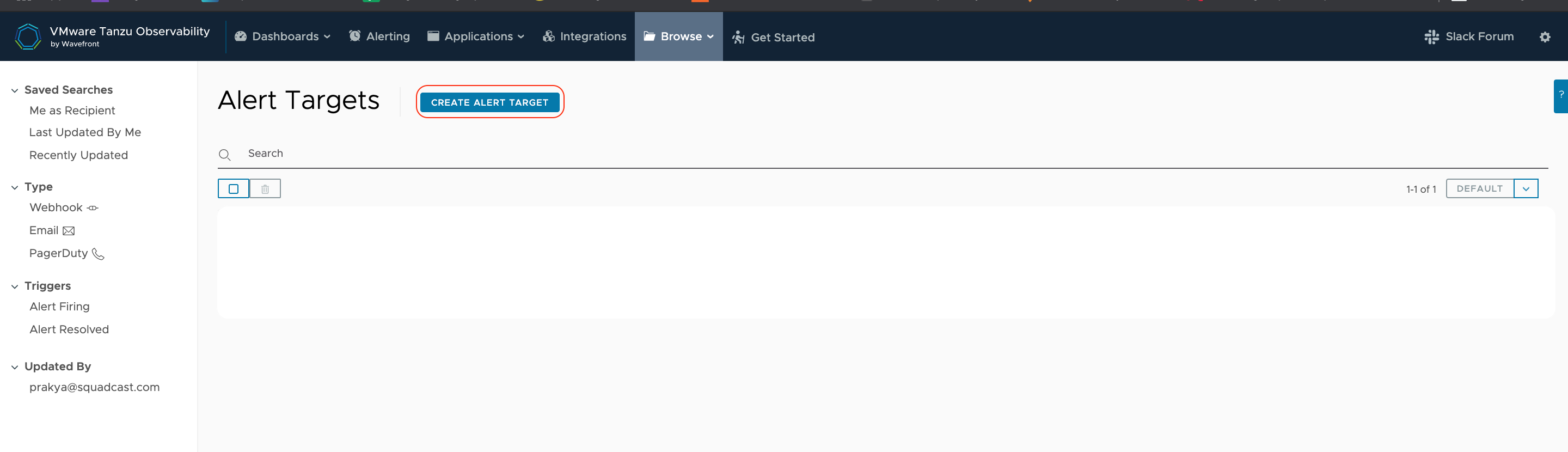 Create an Alert Target for a Webhook in Wavefront