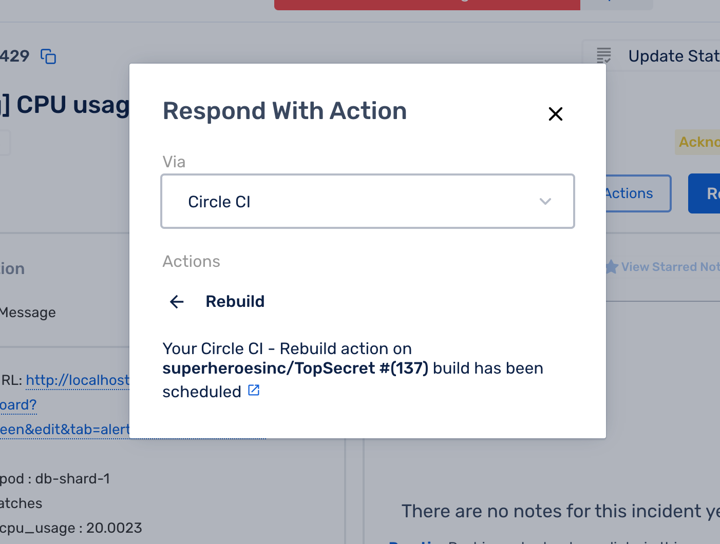 Check the link to the CircleCI build