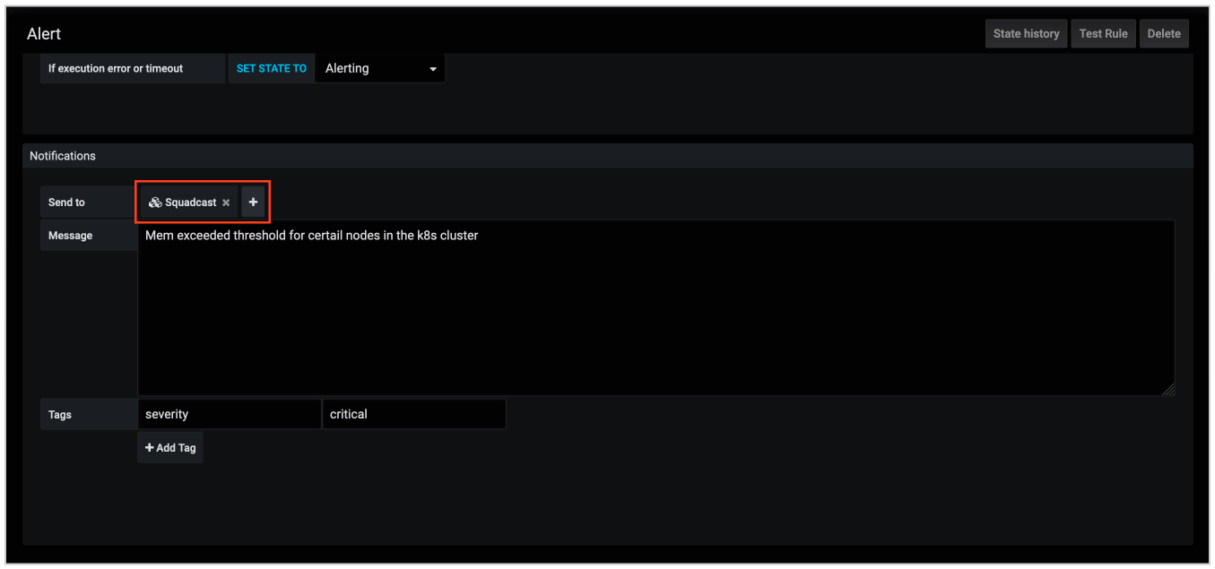 Setup Alerting for Specific Grafana Panels using Squadcast Webhooks