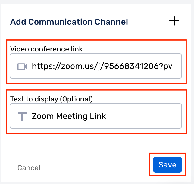 Save communication channels in Squadcast