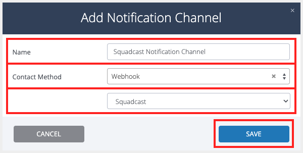 Save Webhook Integration - Contact Method: Webhook