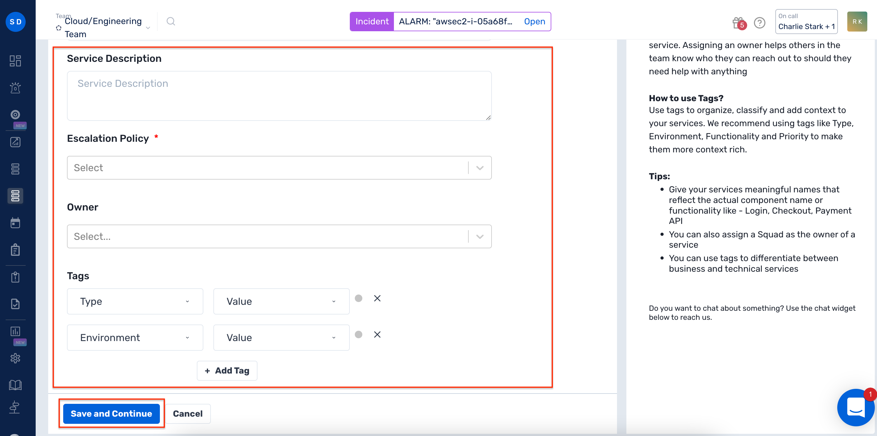 define a new service in Squadcasst