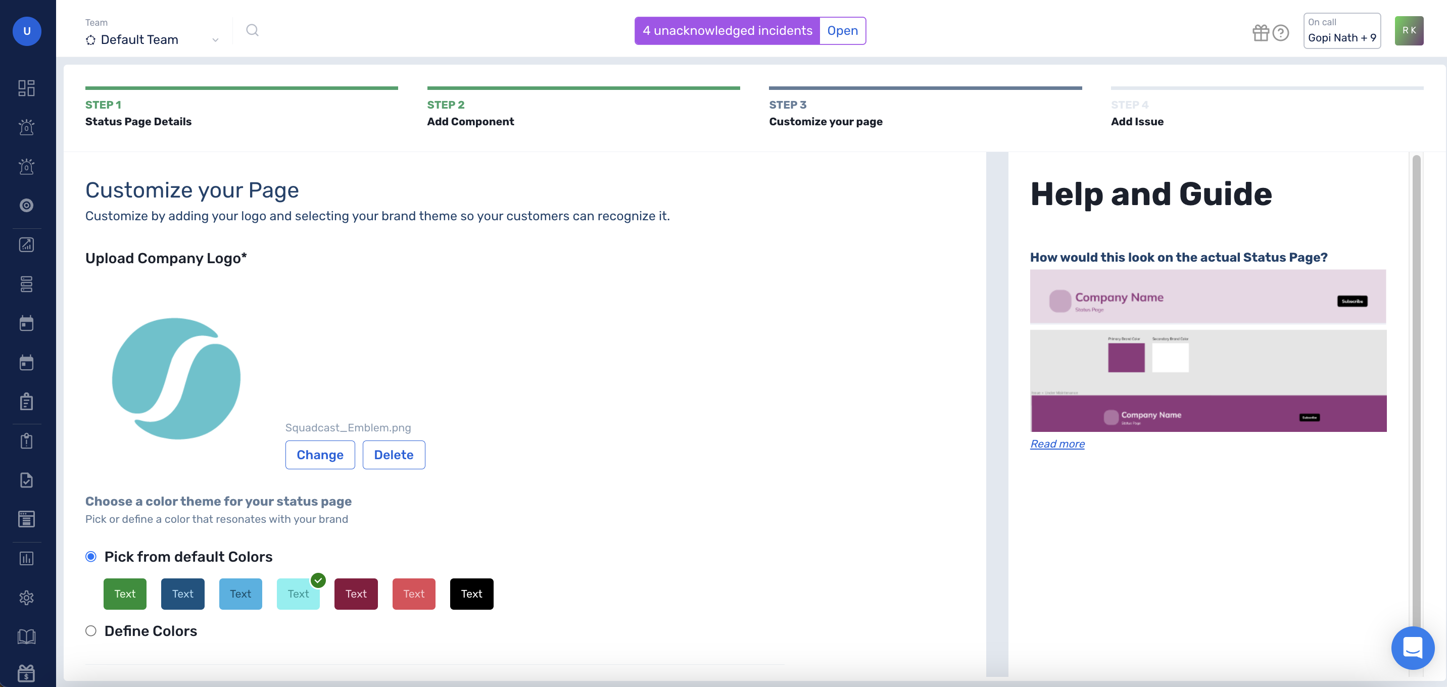 Customize your Status Page Theme